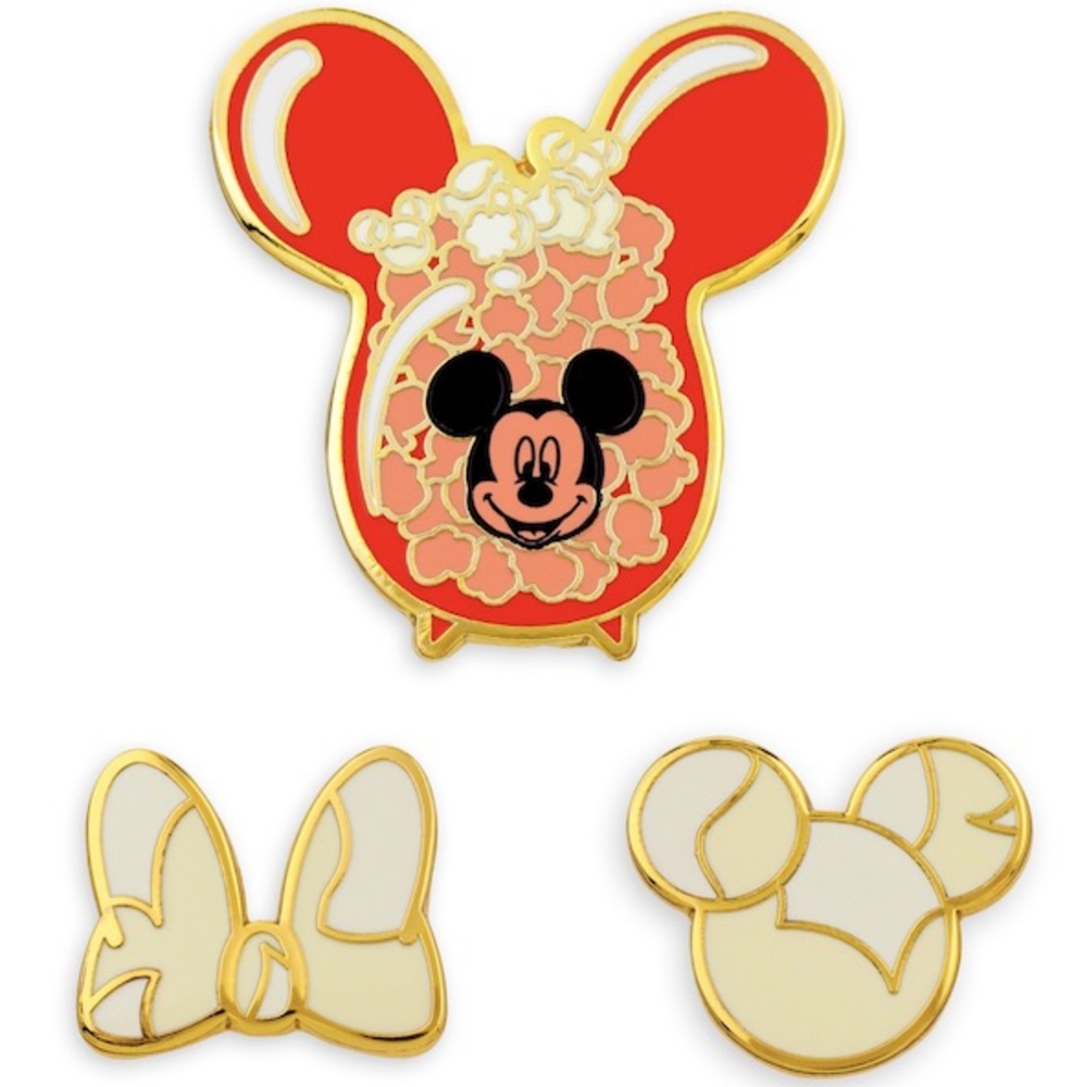 Mickey & Minnie Mouse Popcorn Flair Pin 3-pc Set Disney NEW